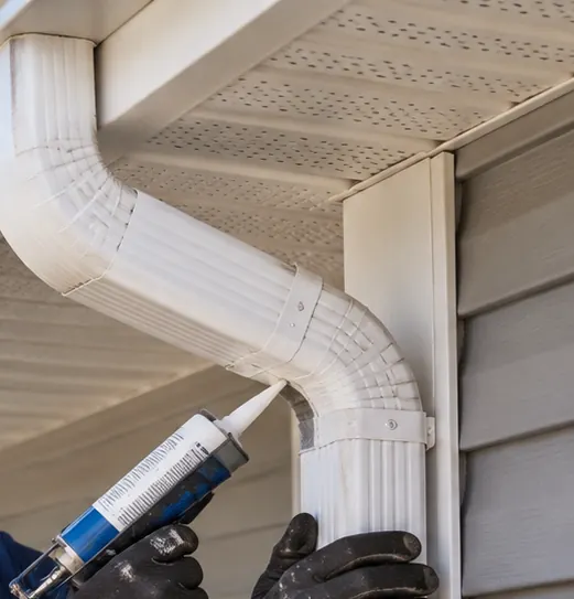 Sealing a downspout joint during an eavestrough repair